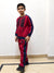 BTS Fleece Tracksuit For Kids-Dark Red with Navy Panels-BE54/BR879