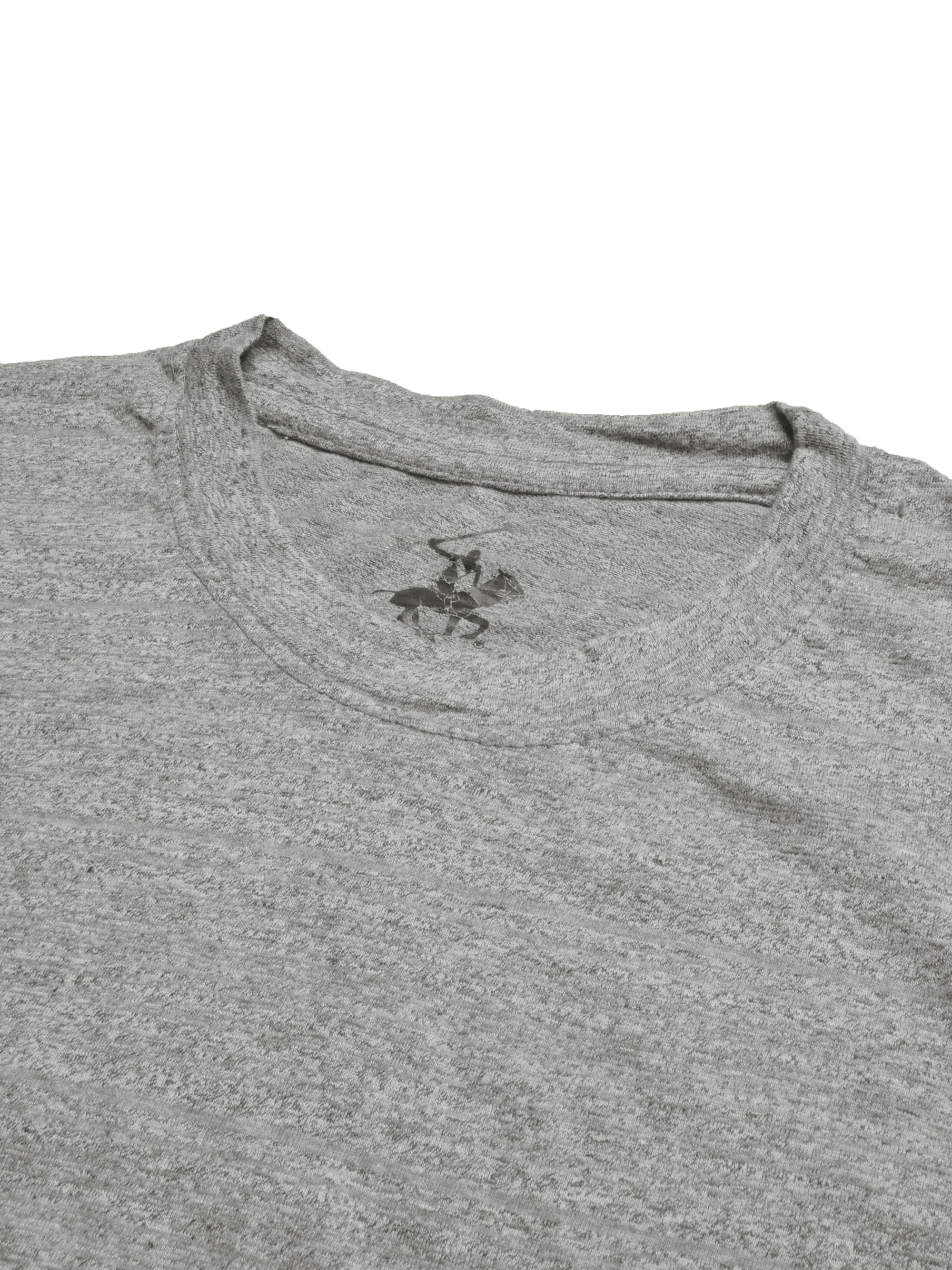 Beverly Hills Crew Neck Half Sleeve Tee Shirt For Men-Grey Melange-SP1834
