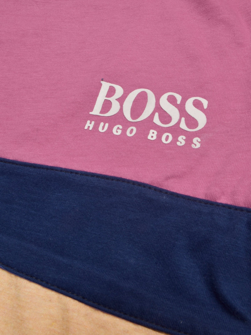 HB Crew Neck Long Sleeve Single Jersey Tee Shirt For Kids-Pink with Stripes-SP1715/RT2419