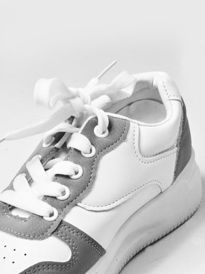 Walk Women Sneakers-White & Grey-RT1214