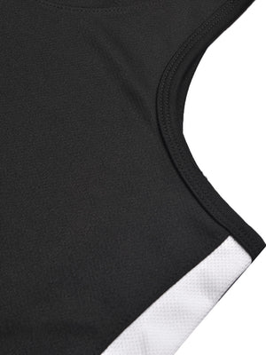 Cloke Active Wear Sleeveless T-Shirt For Kids-Black & White-BE1366