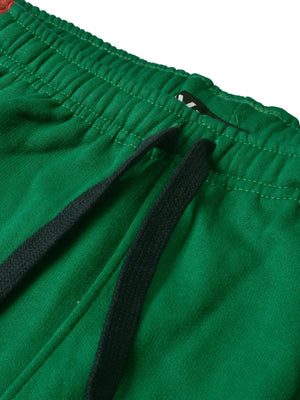 Louis Vicaci Fleece Zipper Tracksuit For Ladies-Green Melange with Black Stripe-SP254/BR266