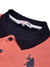 U.S Polo Assn. Summer Polo Shirt For Men-Navy with Coral Orange & White Panel-BE780/BR13027