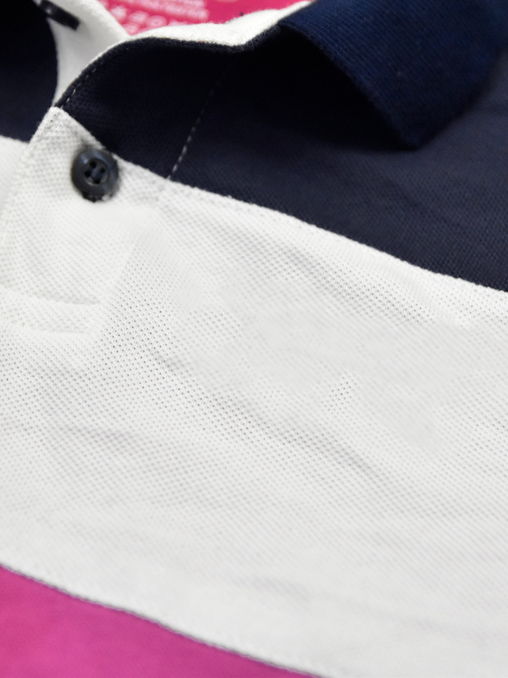 HB Summer P.Q Polo Shirt For Kids-Pink White & Dark Navy-SP1698