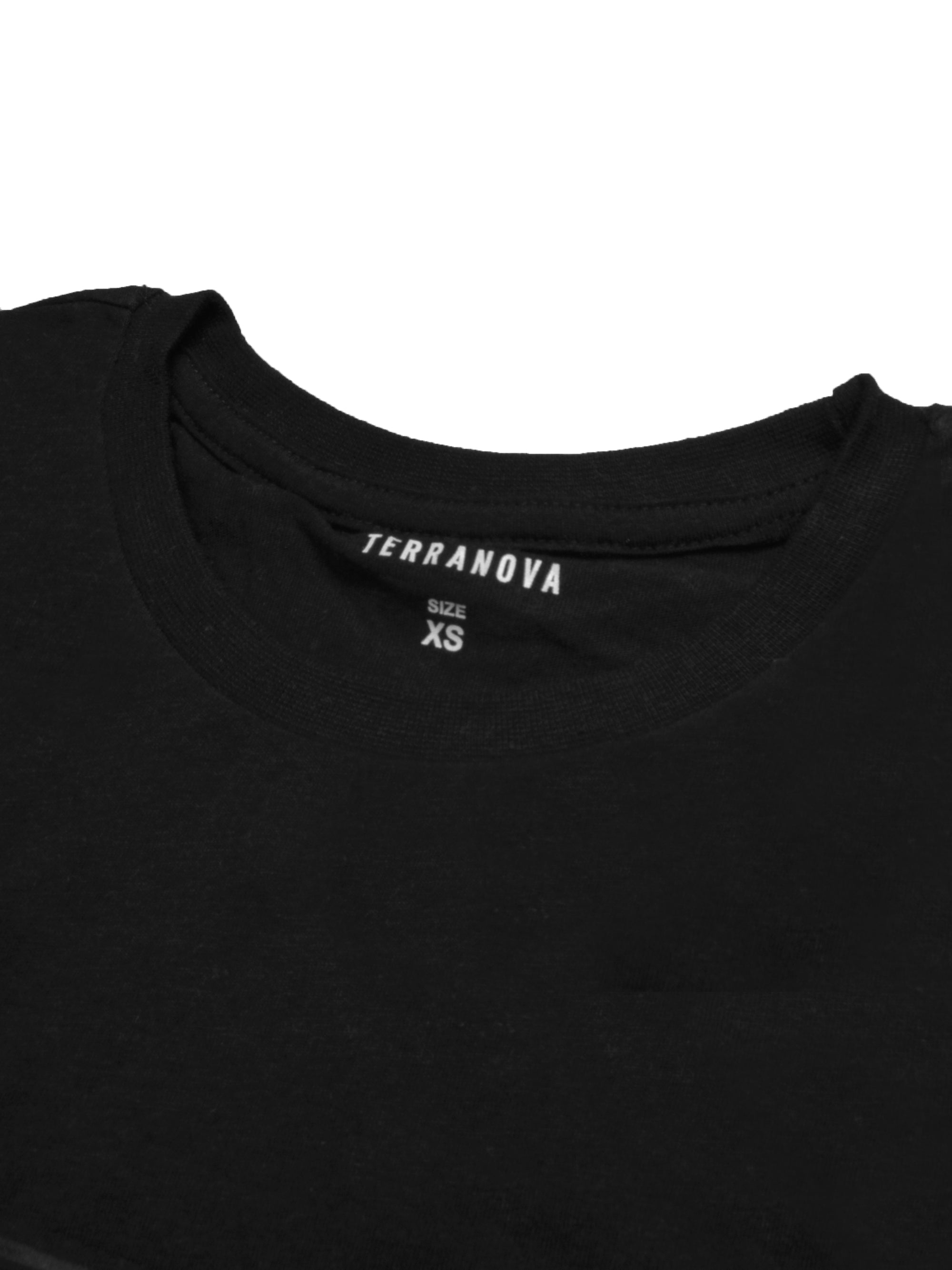 Teranova Crew Neck Summer Tee Shirt For Men-Black-SP1933