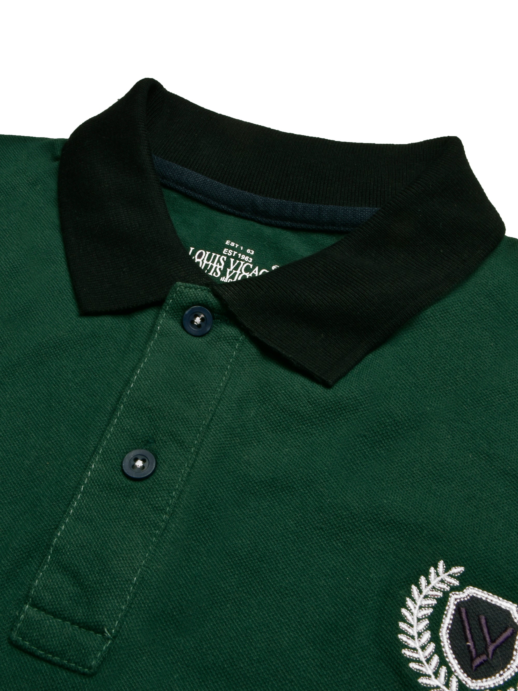 LV Summer Polo Shirt For Men- Dark Green with Navy-SP1505