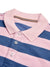 NXT Summer Polo Shirt For Men-Dark Navy & Pink with Blue Stripes-SP1509