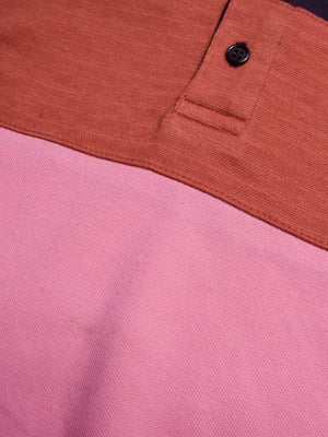 NXT Summer Polo Shirt For Men-Pink & Navy with Maroon Panel-SP1511/RT2352