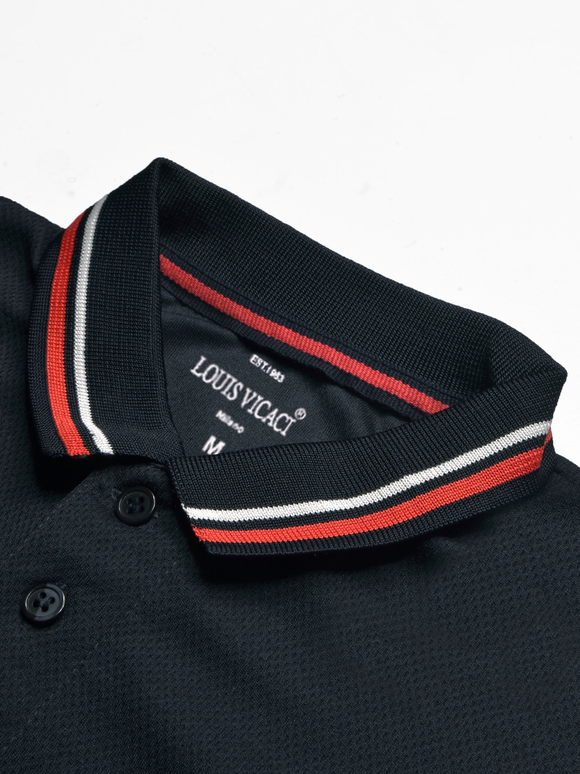 LV Summer Active Wear Polo Shirt For Men-Navy with Red & White Panel-SP2652/RT2530