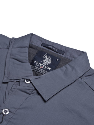 USPA Premium Slim Fit Casual Shirt For Men-Steal Blue-BE1418