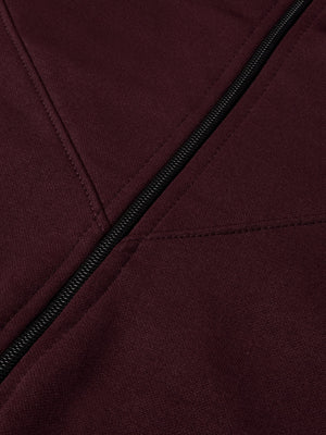 Louis Vicaci Lightning Flash Zipper Hooded Training Tracksuit For Men-Dark Maroon-RT1161