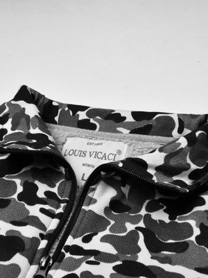 Louis Vicaci Fur Zipper Mock Neck Jacket For Men-Camouflage-SP10