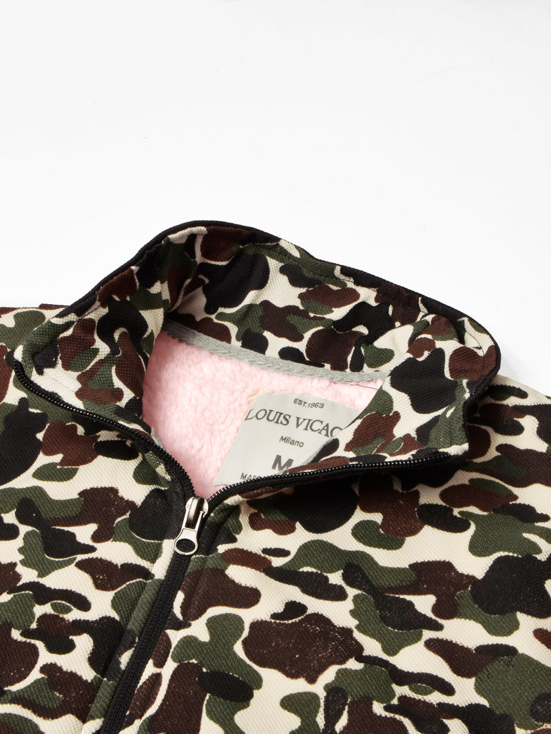 Louis Vicaci Fur Zipper Mock Neck Jacket For Men-Camouflage-SP175/RT2107