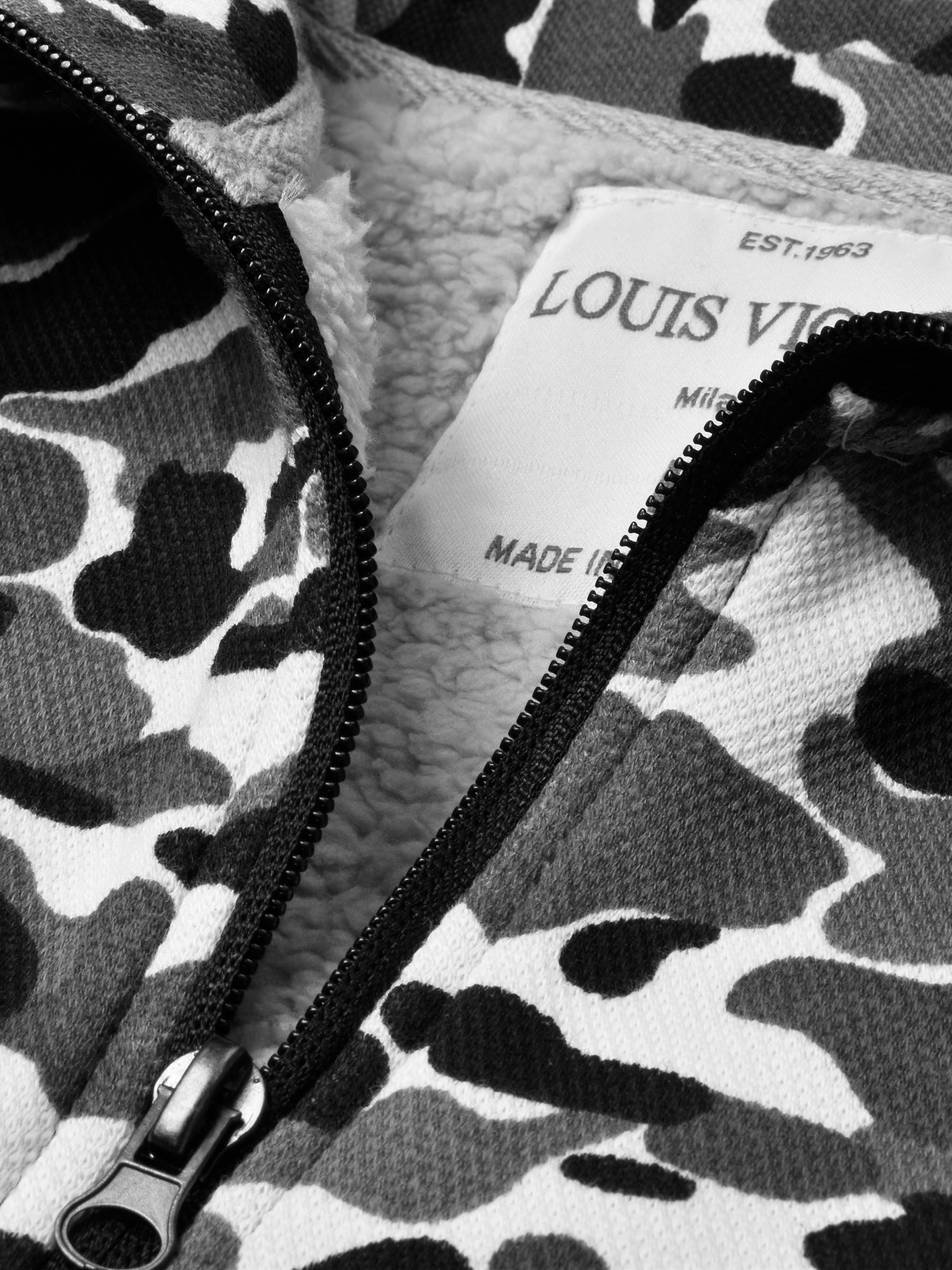 Louis Vicaci Fur Zipper Mock Neck Jacket For Men-Camouflage-SP10