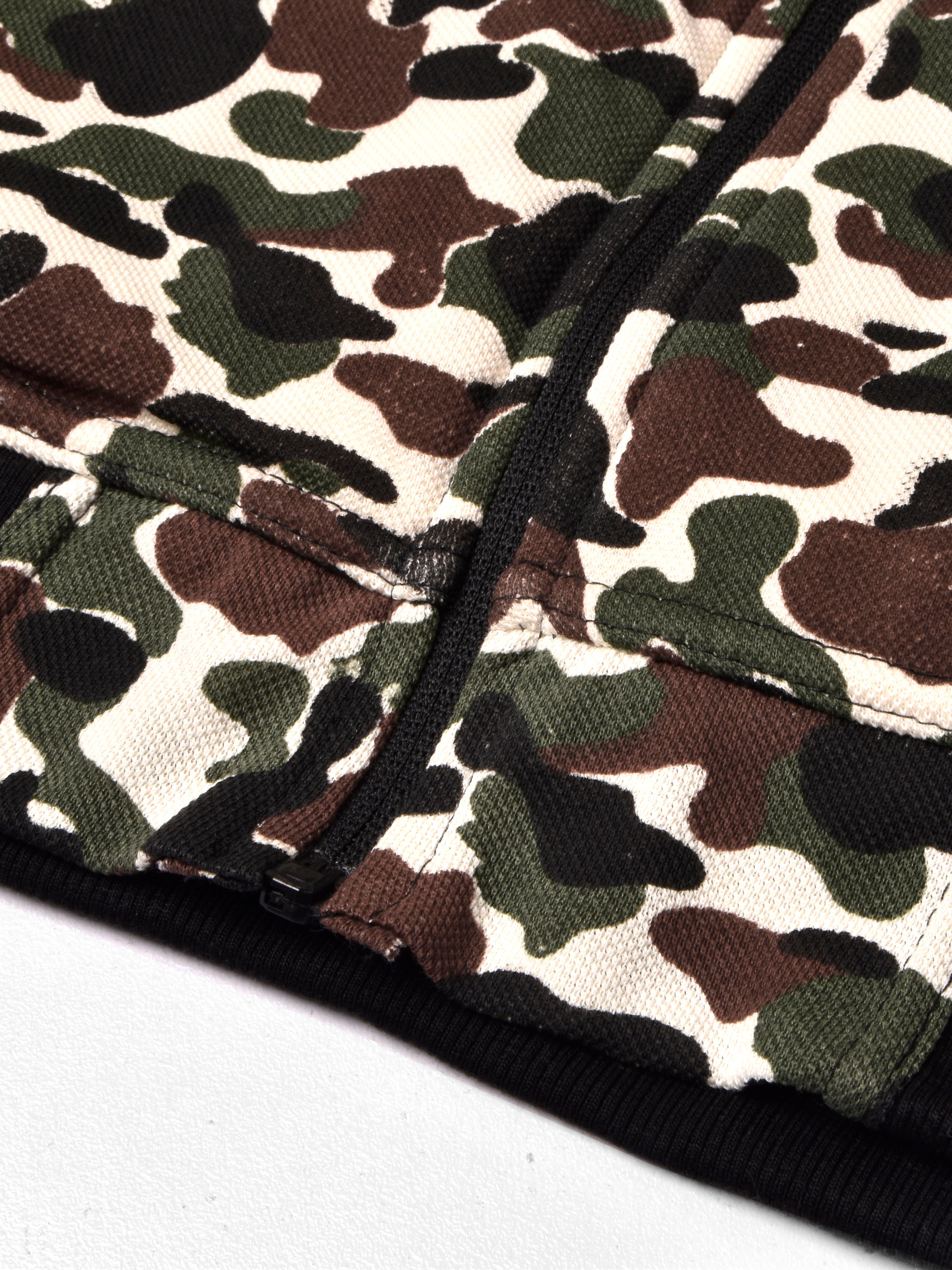 Louis Vicaci Fur Zipper Mock Neck Jacket For Men-Camouflage-SP175/RT2107
