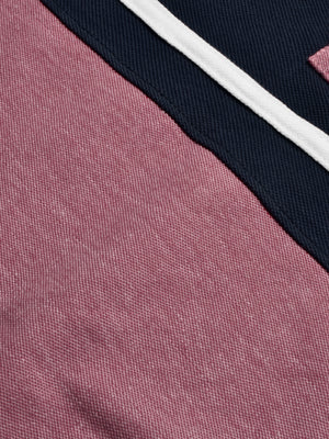 LV Summer Polo Shirt For Men-Dark Pink with Navy & White-SP1579