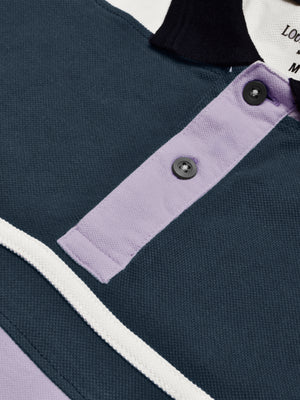 LV Summer Polo Shirt For Men-purple with Light Navy & Off White-SP1585/RT2380