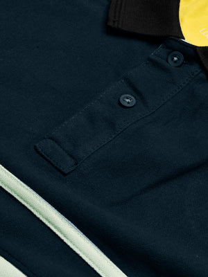 LV Summer Polo Shirt For Men-Graps with Dark Navy & Yellow-SP1575/RT2376