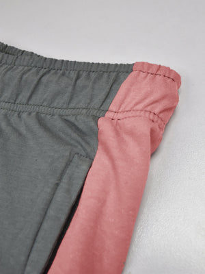 Summer Single Jersey Slim Fit Trouser For Men-Grey With Pink Stripes-SP137/RT2103
