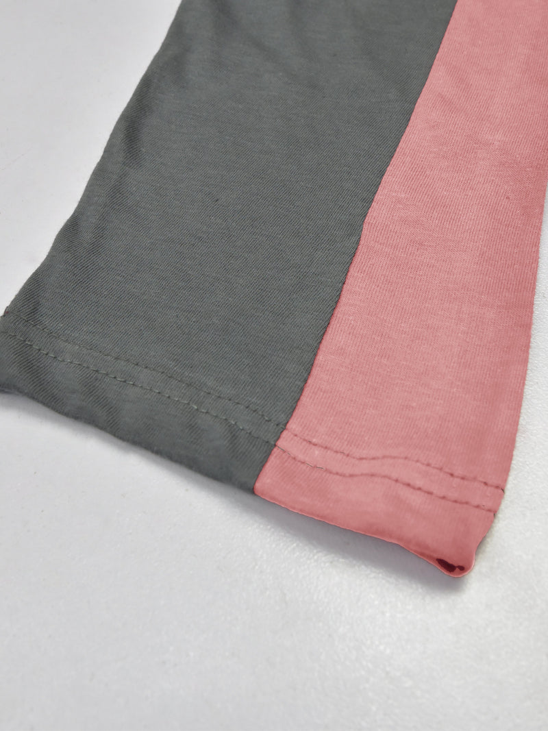 Summer Single Jersey Slim Fit Trouser For Men-Grey With Pink Stripes-SP137/RT2103