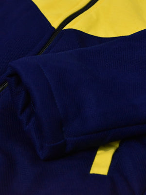 Mango Stylish Inner Fur Zipper Hoodie For Kids-Yellow & Royal Blue-BE153/BR964