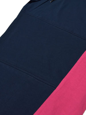 Summer Single Jersey Slim Fit Trouser For Men-Dark Navy With Pink Stripe-SP123/RT2094