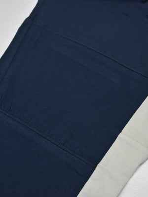 Summer Single Jersey Slim Fit Trouser For Men-Navy With Smoke White Stripe-SP138/RT2103