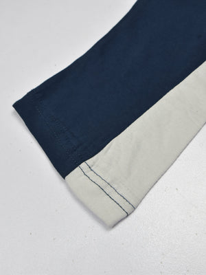 Summer Single Jersey Slim Fit Trouser For Men-Navy With Smoke White Stripe-SP138/RT2103