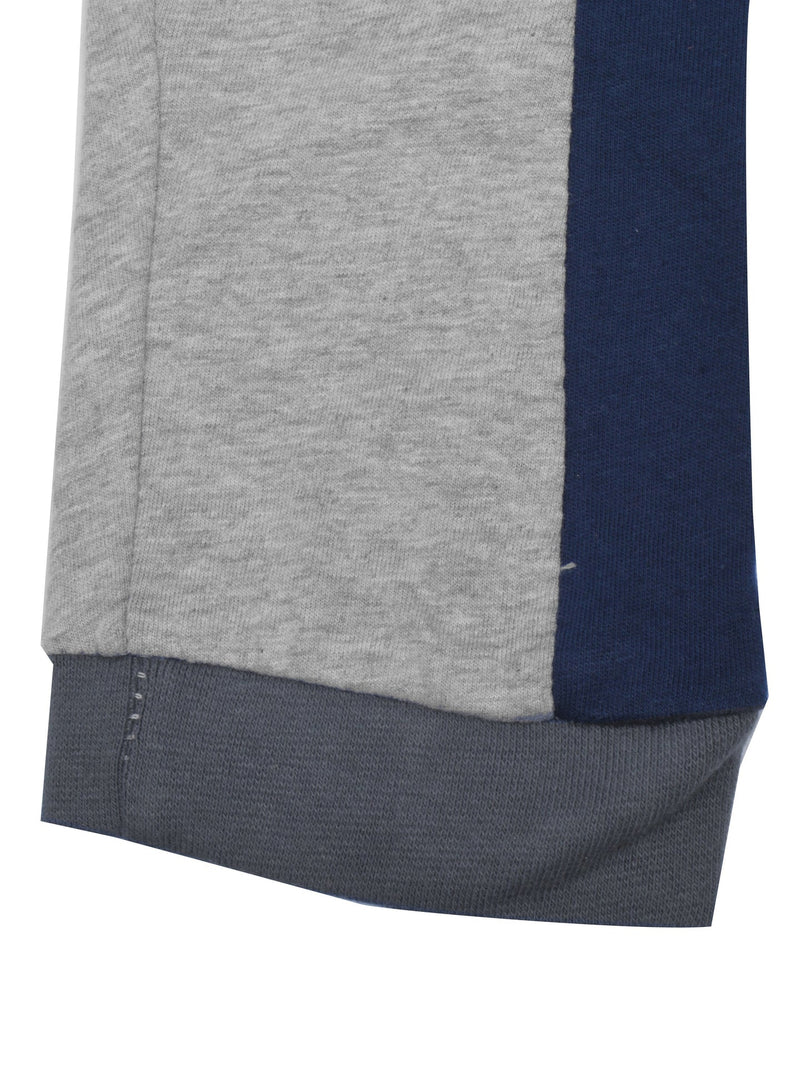 Next Slim Fit Jogger Trouser For Kids-Grey Melange with Dark Maroon & Dark Navy  Panels-SP2631