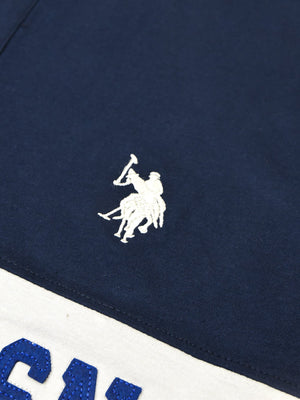 U.S Polo Assn. Long Sleeve Polo Shirt For Men-Navy & Grey-BE335