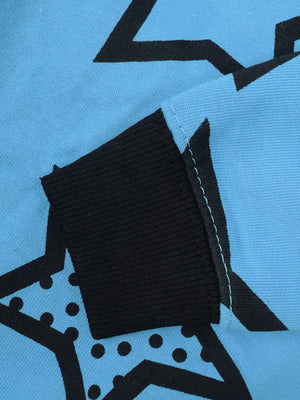 Zara baby Terry Fleece Sweatshirt For Kids-Blue with Allover Stars Print-SP148
