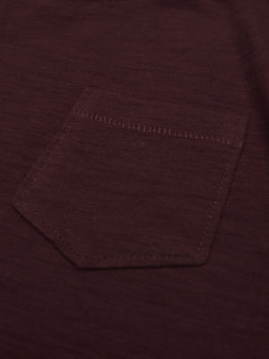 Maxx Crew Neck Long Sleeve Single Jersey Tee Shirt For Kids-Maroon Melange-SP214/RT2118