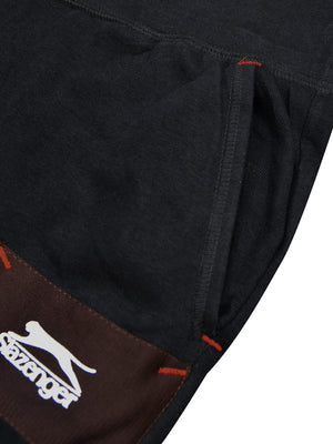 Slazenger Fleece Trouser For Men-Black with Brown Panel-BE2297/BR14120