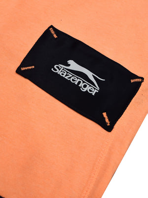 Slazenger Fleece Trouser For Men-Flourscent Orange with Navy Panel-BE2294/BR14117