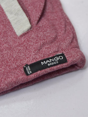 Mango Stylish Inner Fur Zipper Hoodie For Kids-Grey & Light Burgundy Melange-BE148/BR959
