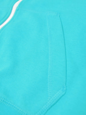 NK Fleece Zipper Hoodie For Men-Cyan-SP53