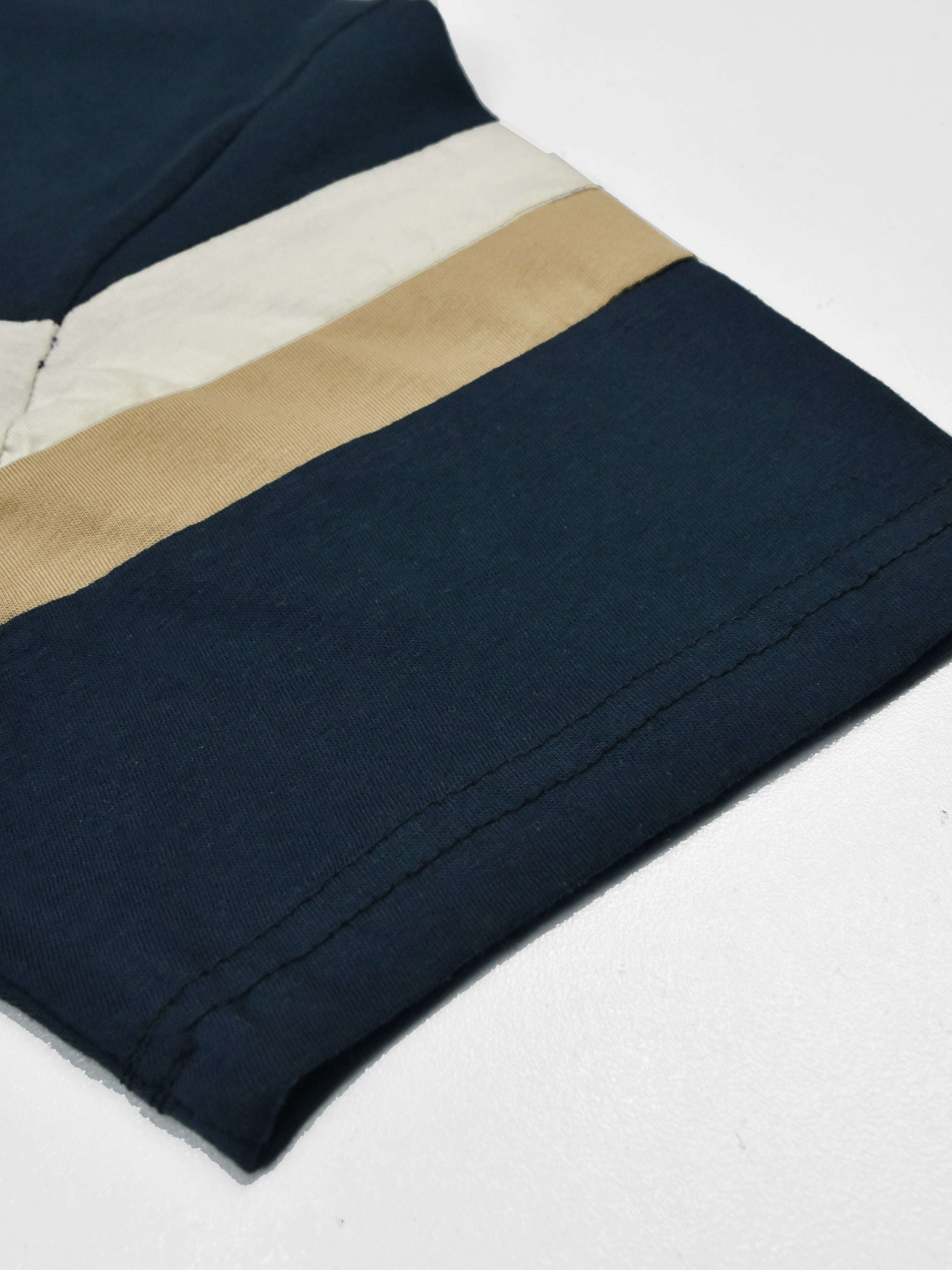 NXT Summer Polo Shirt For Men-Dark Navy With White & Brown Stripe-SP1445/RT2332