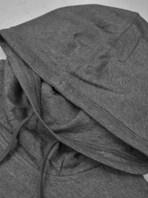 NK Fleece Cowl Neck Sleeveless Hoodie For Men-Charcoal Melange-SP336/RT2136