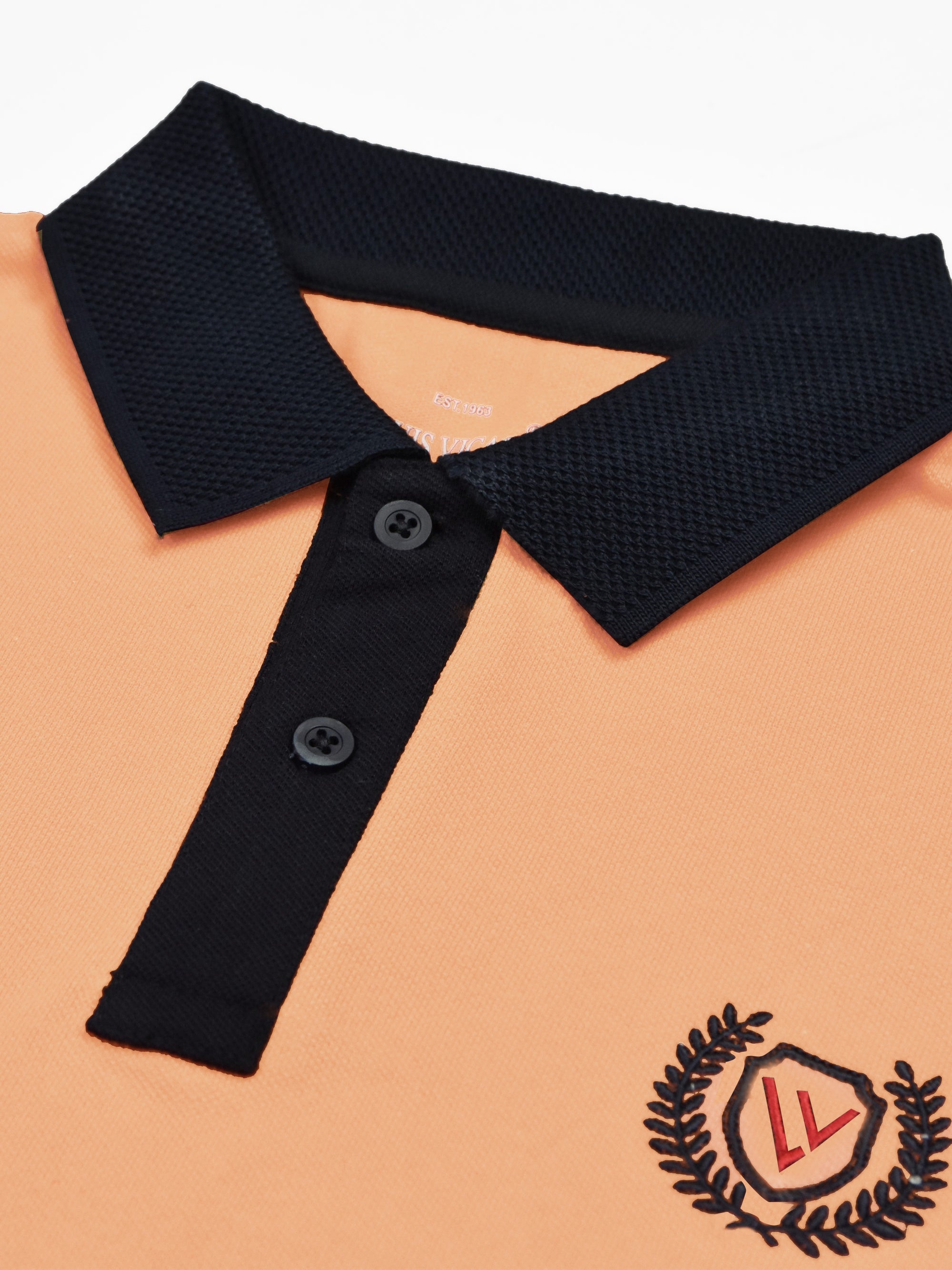 LV Summer Polo Shirt For Men-Light Salmon & Dark Navy-SP1570/RT2372