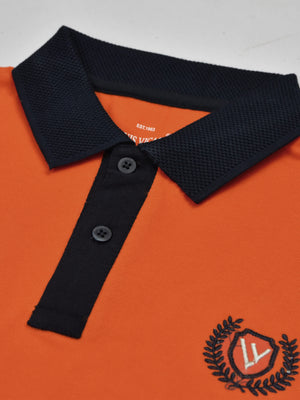 LV Summer Polo Shirt For Men-Orange & Dark Navy-SP1544/RT2365