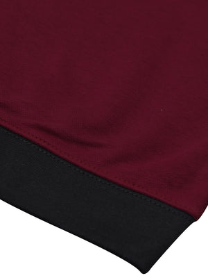 Upgrade Fashion Terry Fleece Funky Style Sweatshirt For Men-Maroon with Black-BE2356