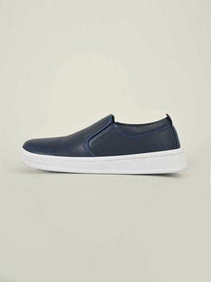 Lagar Pu Leather Slip On Sneaker For Men-Blue-RT1865