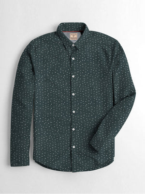 DKRS Premium Casual Shirt For Men-Green with Allover Dotted Print-BE1378