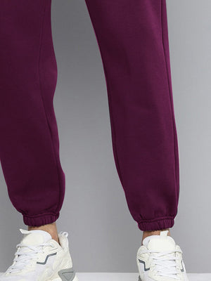 Drift King Regular Fit Fleece Jogger Trouser For Men-Dark Magenta-BE2852