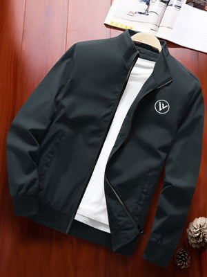 Louis Vicaci Zipper Fleece Mock Neck Jacket For Men-Navy Melange-SP1200/RT2302