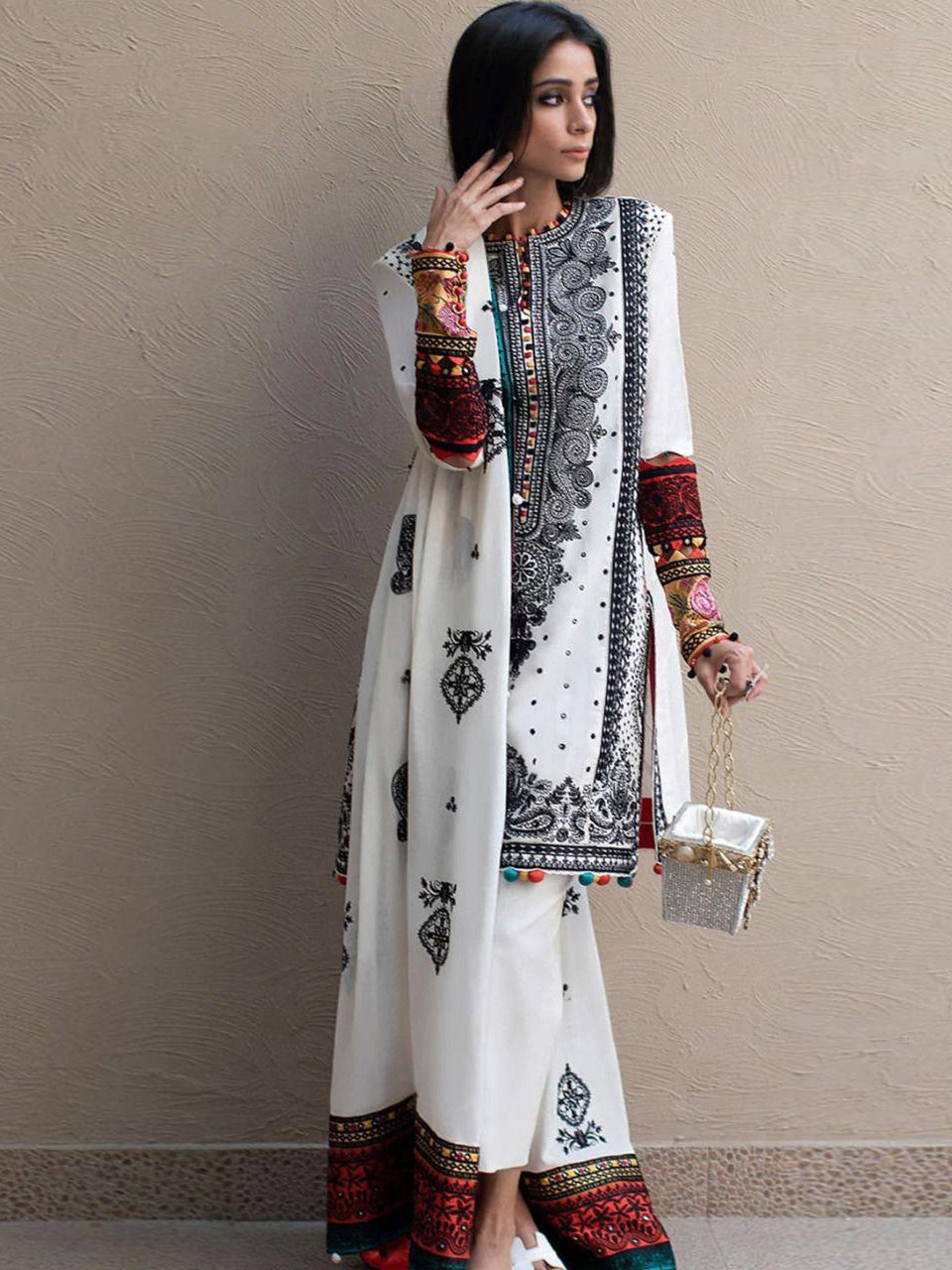ELAN Lawn with Chiffon 3 Pieces Suit-BE1628/BR13859