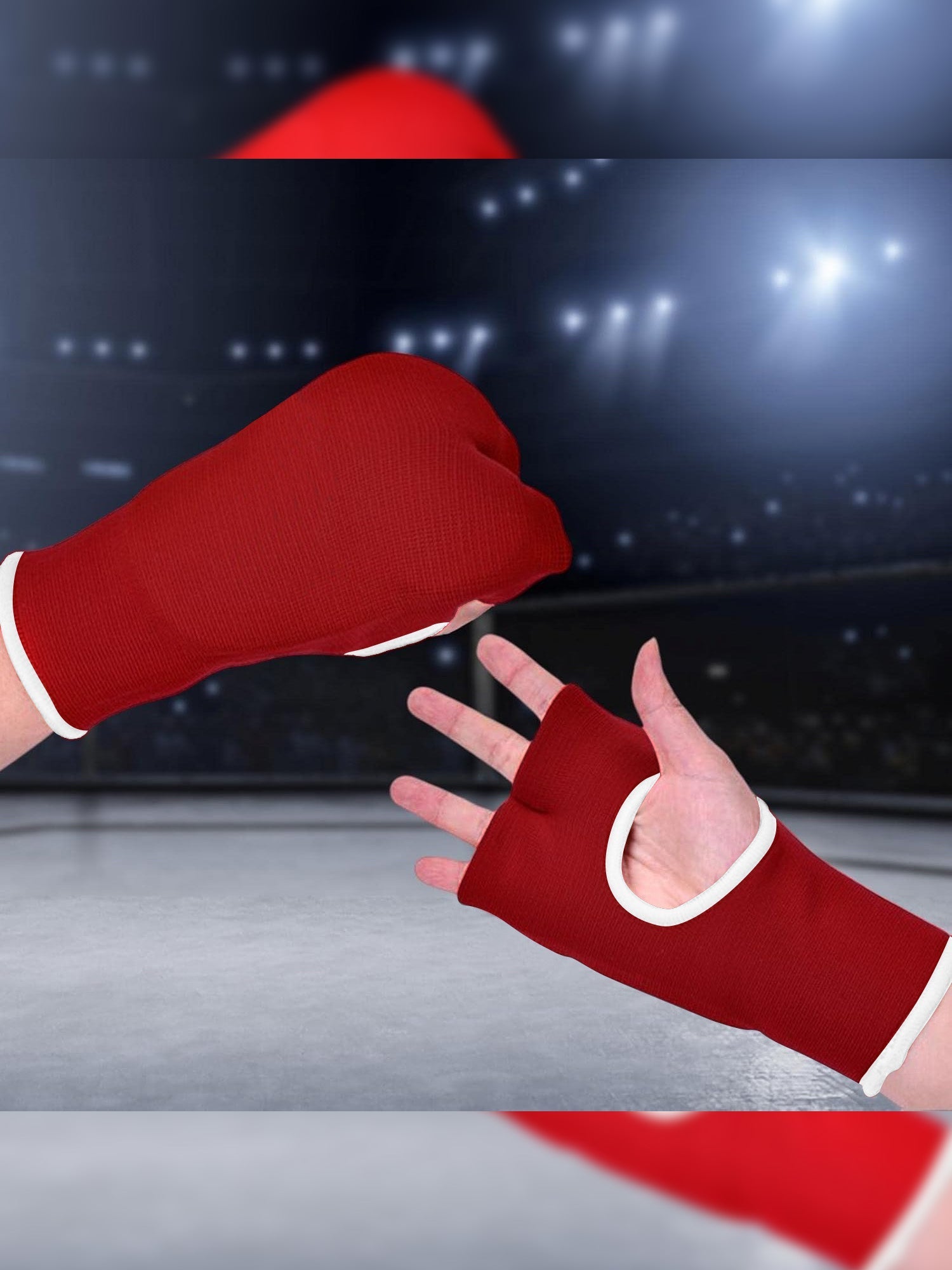 Enakshi Elastic Comfortable Inner Gloves-Red-LV4563