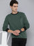 GA Fleece Funky Style Sweatshirt For Men-Dark Green with Black-BE2372