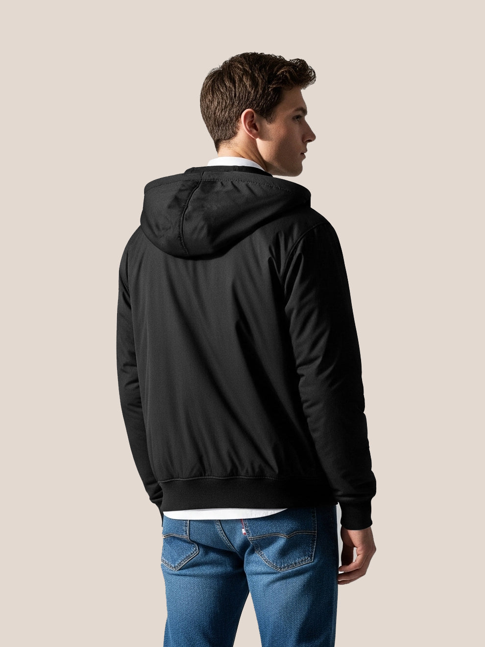 Payper Zipper Puffer Hoodie For Men-Black-PH01