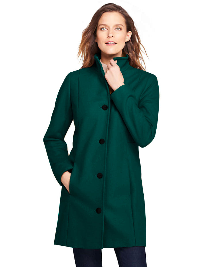 Lands end fit store and flare wool coat